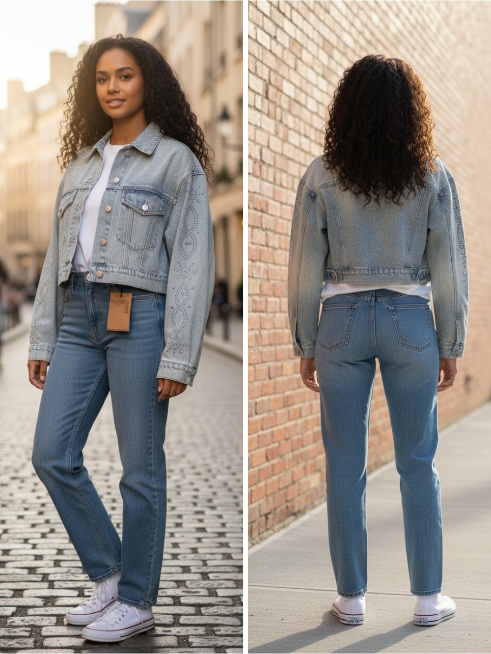 RARE DNM EDIT PacSun Studded Cropped Denim Trucker Jacket
NWT Size Small